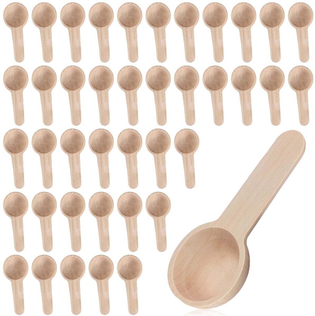 Dailygoods - 40 Stuks Houten Lepelset voor Koken en Eten