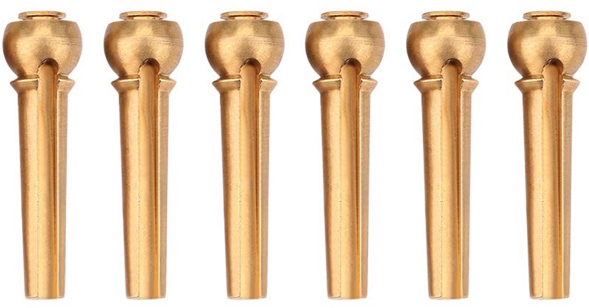 Dailygoods - Set van 6 Messing Brug Pins voor Folk Gitaar
