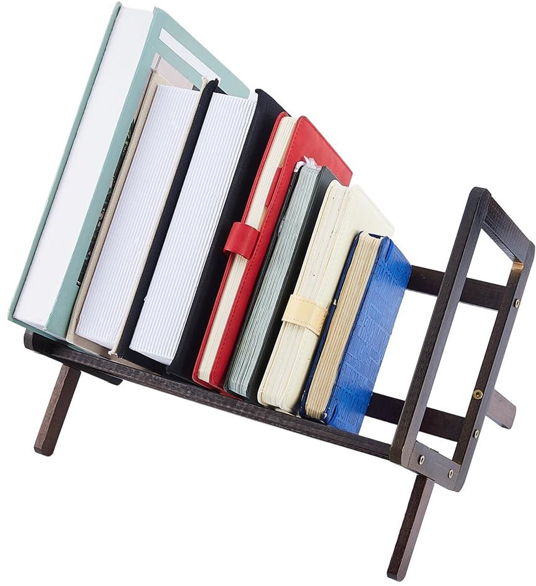 Dailygoods - Retro Bruine Houten Boekenstandaard met V-vormig Ontwerp