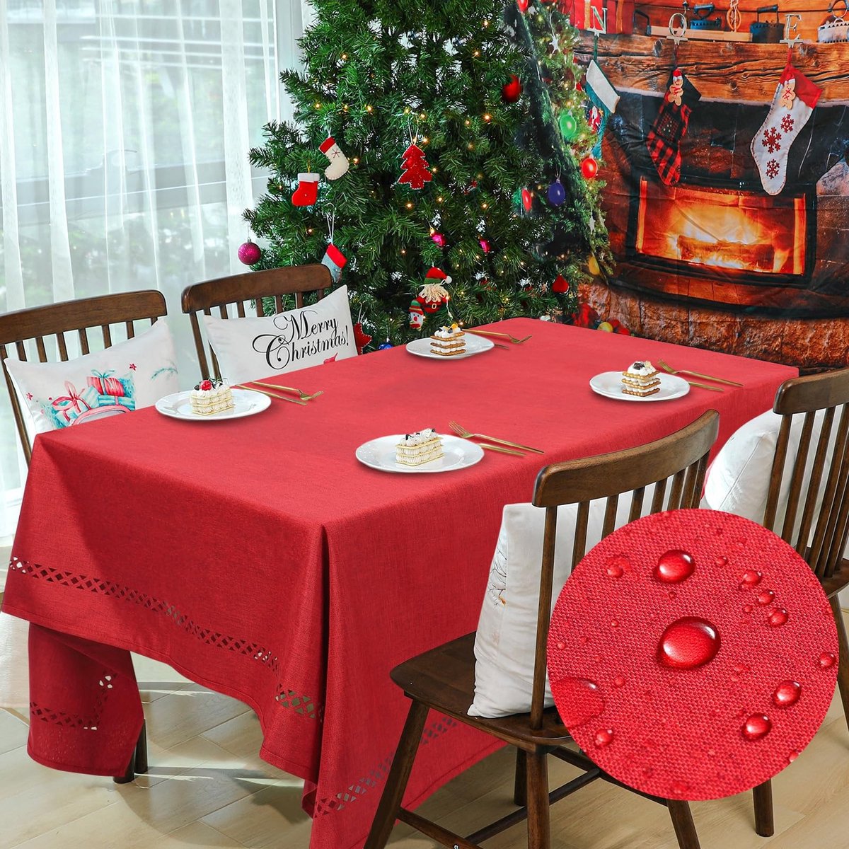 Dailygoods - Rechthoekig Tafelkleed van Imitatielinnen voor Eetkamer en Feest