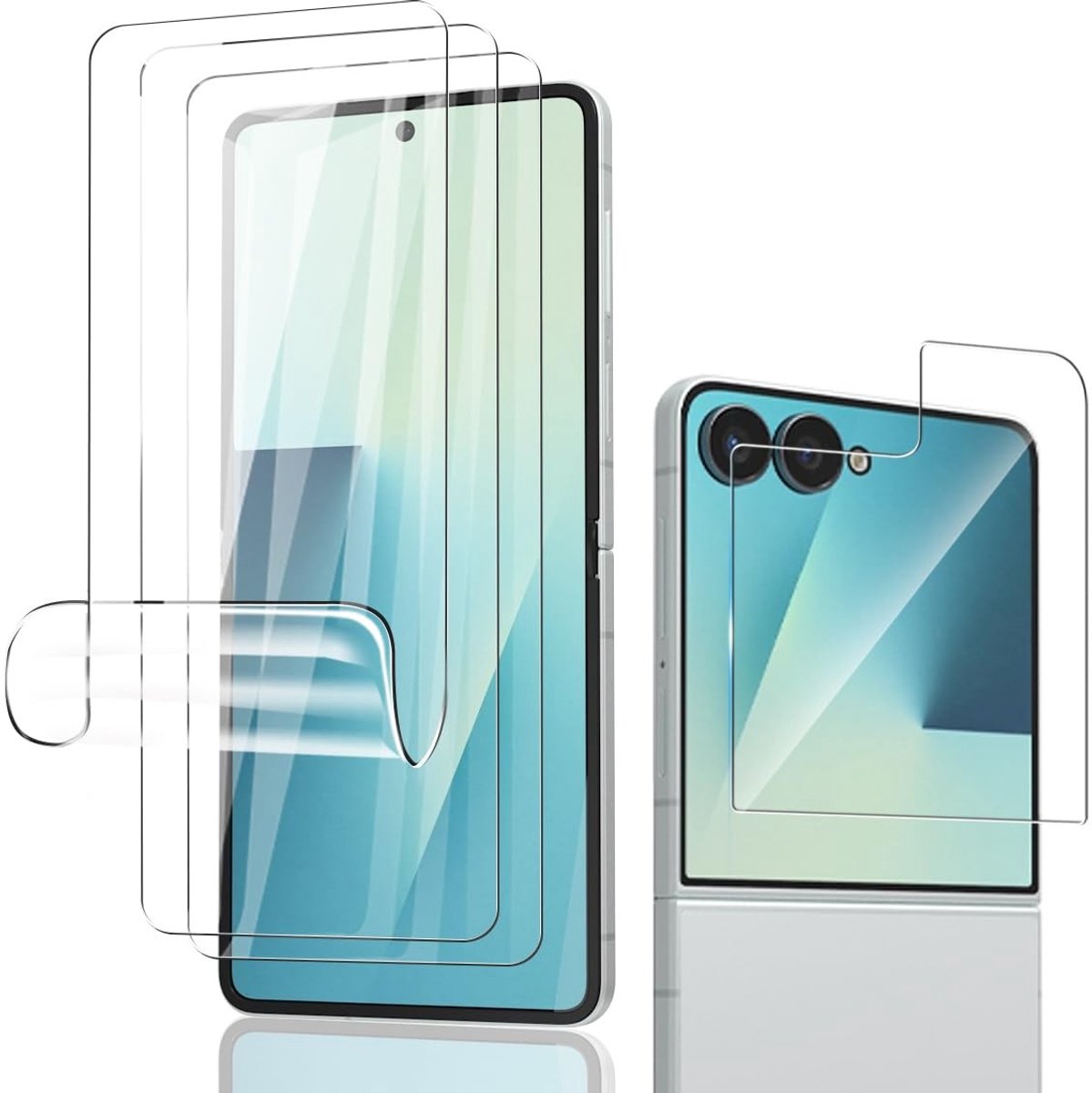 Dailygoods - Displaybeschermfolie en Cameraglas voor Galaxy Z Flip 7, 4 Stuks