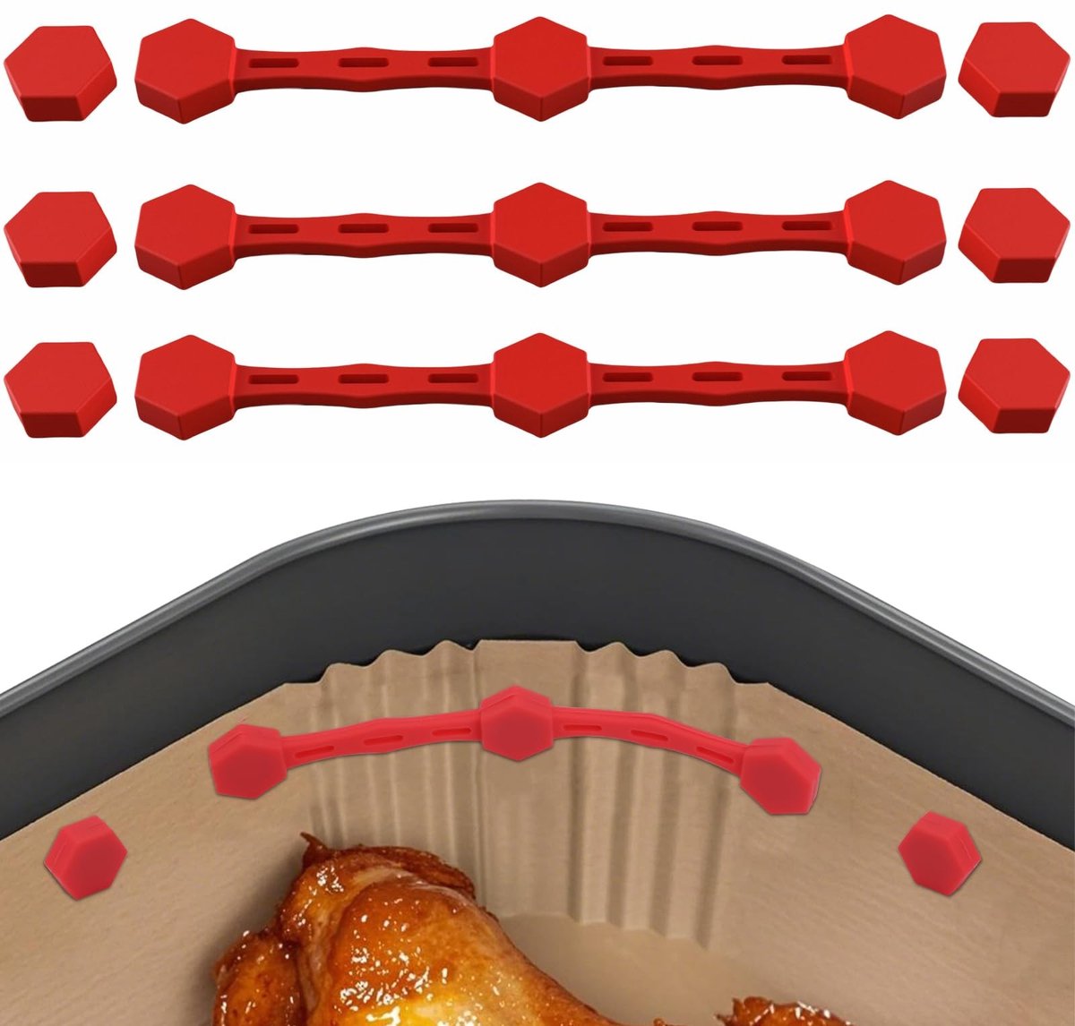 Dailygoods - 3 Stuks Magnetische Siliconen Clips voor Airfryer