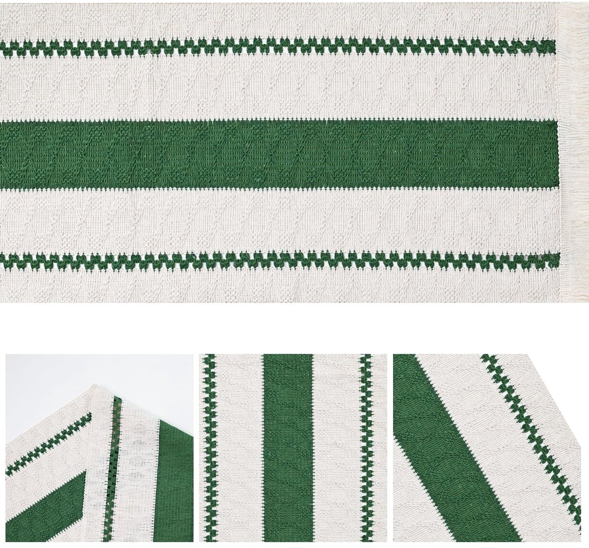 Dailygoods - Innovra - Donkergroene Geweven Tafelloper 30x183 cm voor Rustieke Decoratie