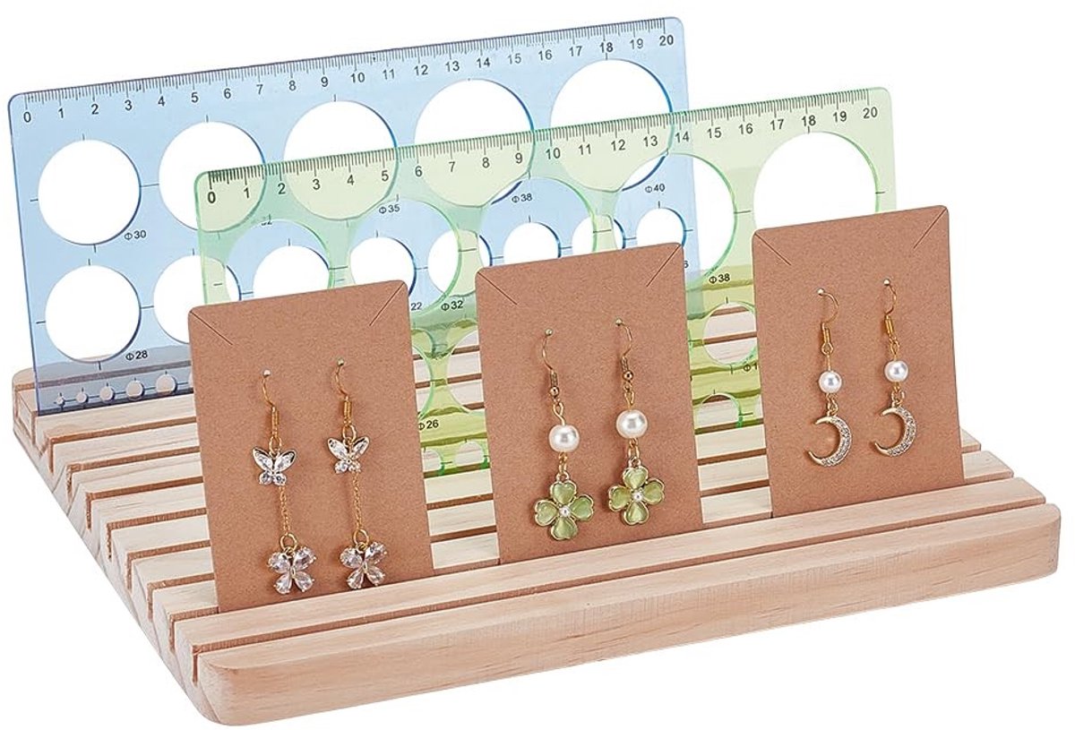 Dailygoods - Houten Quilten Liniaal Houder met 10 Sleuven
