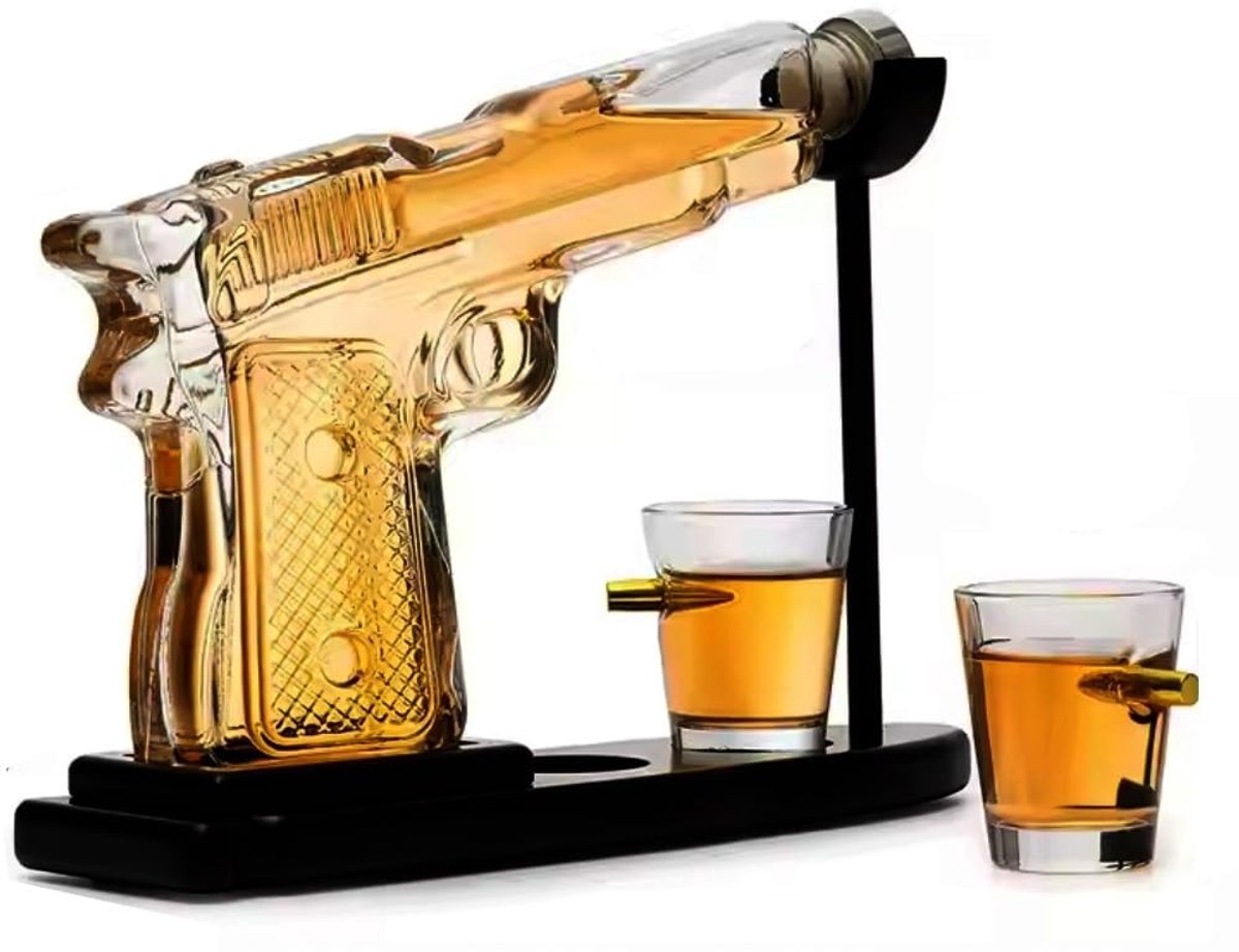Dailygoods - Elegante Whiskey Karaf Set met 2 Glazen en Dispenser