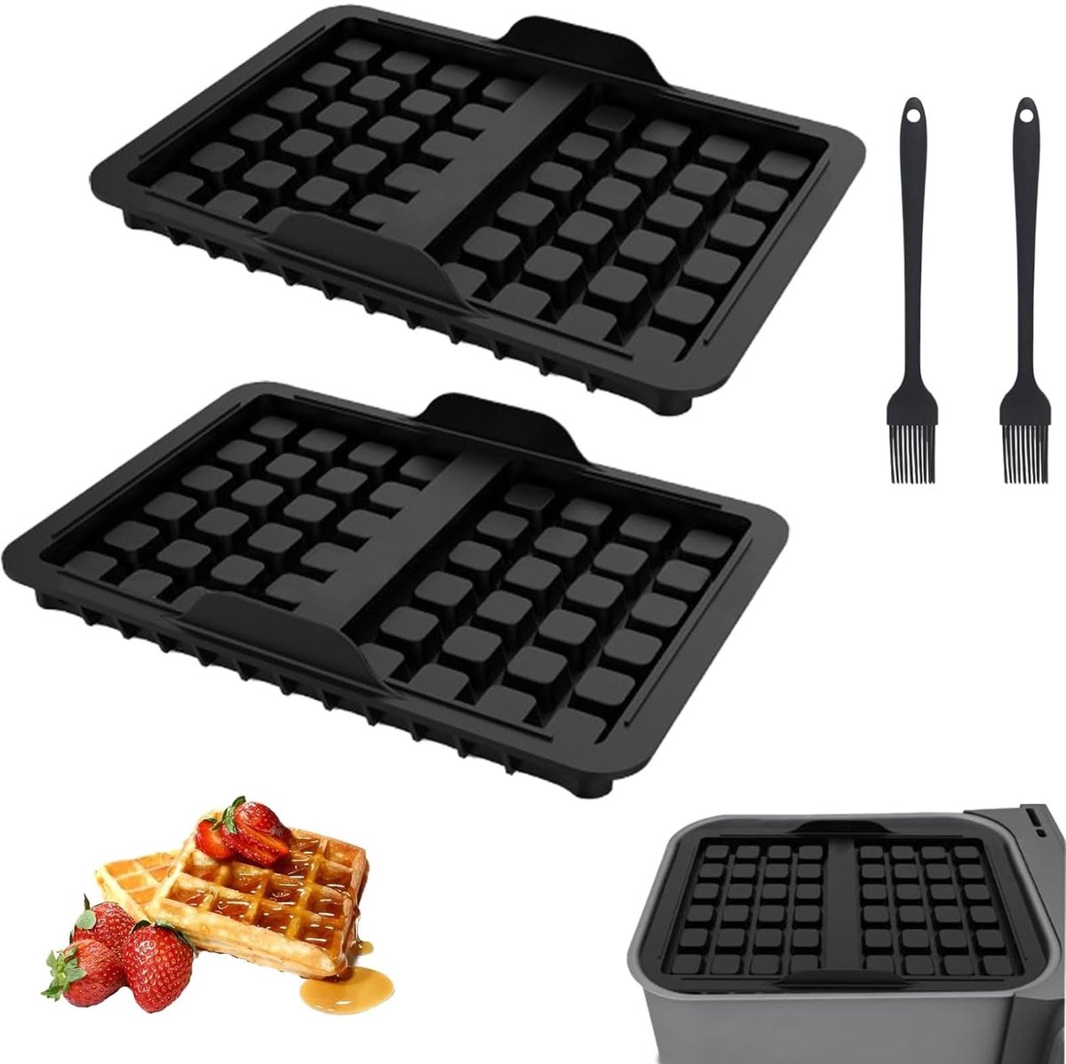 Dailygoods - Set van 2 Accessoires voor Belgische Wafels, Geschikt voor Heteluchtfriteuse