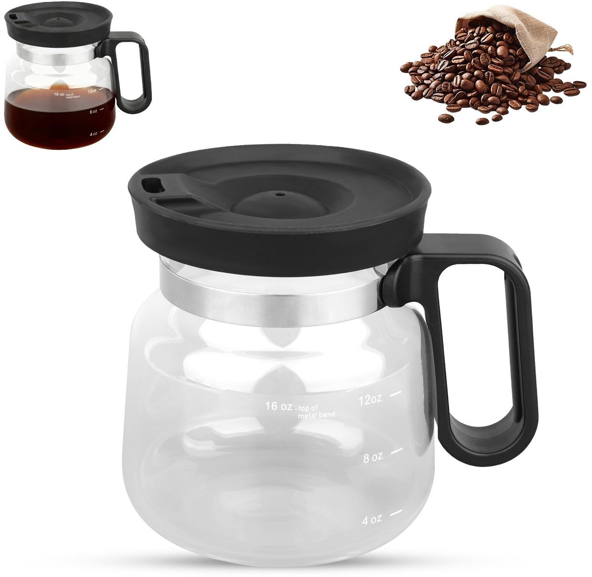 Dailygoods - 16oz Koffiepot met Morsbestendig Deksel voor Thee en Sap