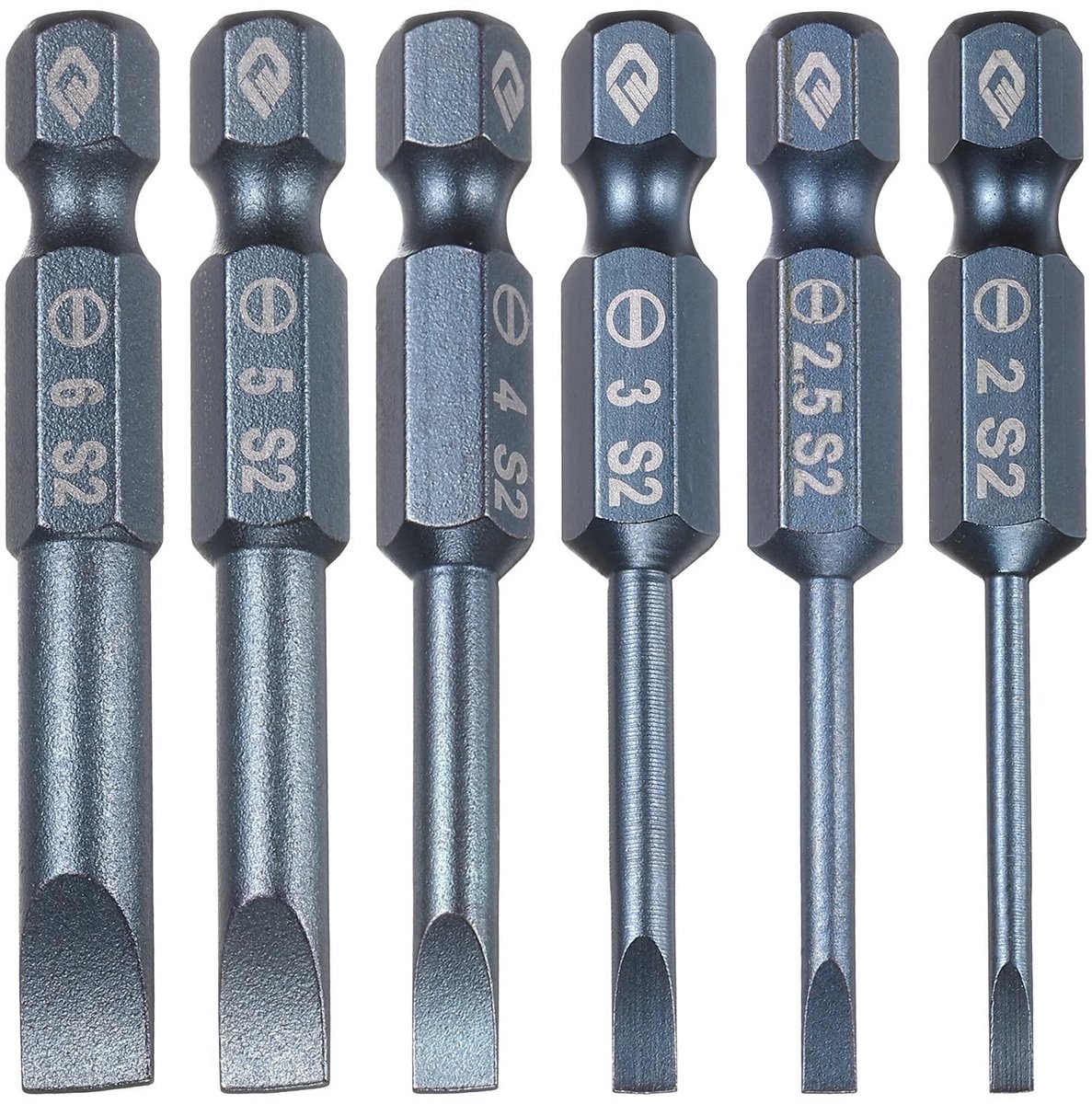 Dailygoods - 6 Stuks Magnetische Slotted Schroevendraaier Bits - Diverse Maten