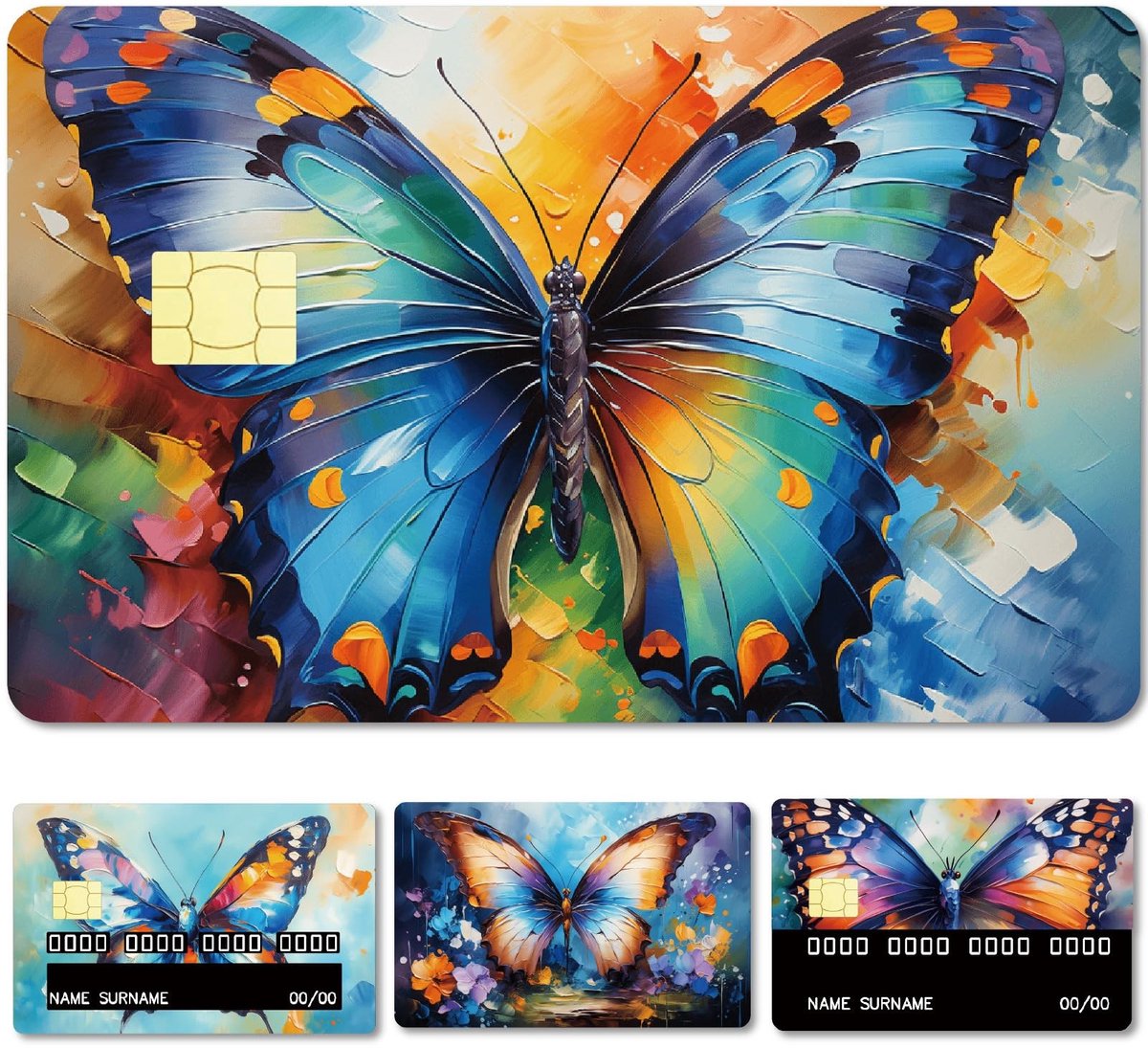 Dailygoods - Set van 4 Vlinder Kaartstickers voor Betaalkaarten
