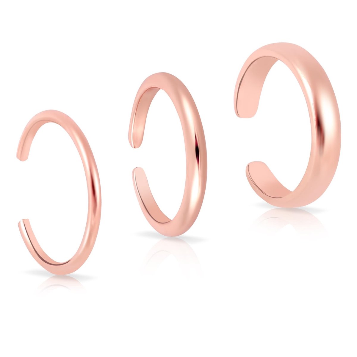 Cosensi - Dailygoods - 3 Stuks Verstelbare Teenringen voor Dames