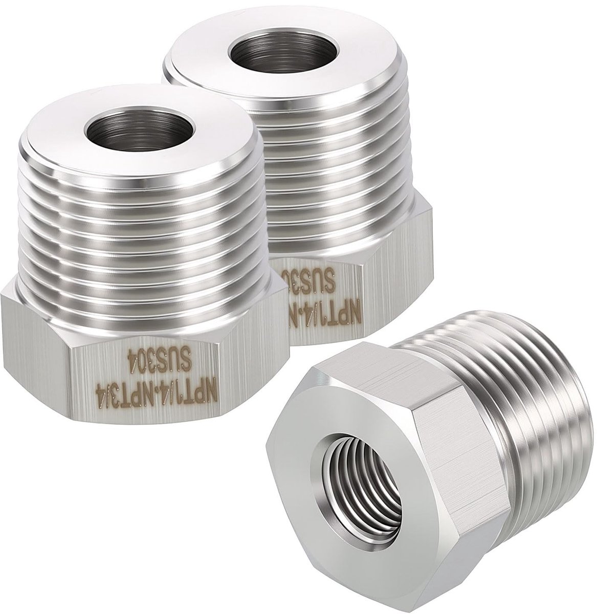Cosensi - Dailygoods - Set van 3 Roestvrij Stalen Pijpadapters