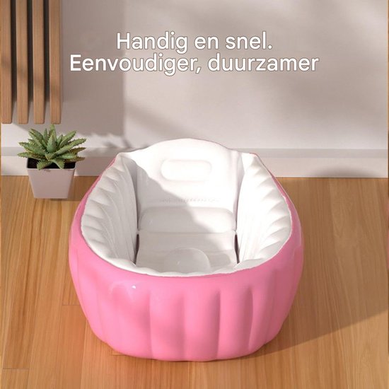 Reisbad Voor Baby's,Draagbaar Opblaasbad Voor Kinderen Met Voetpomp - Antislip Opvouwbaar Babybad Binnenhuis Badkamer Buiten Vakantie — afbeelding 5