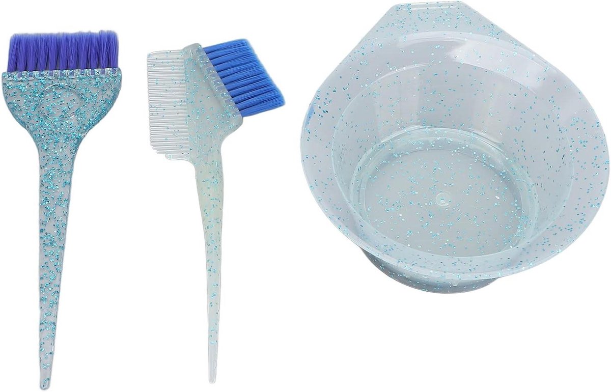 Haarkleur Set - Verf Borstels - Haar Verven - Compleet Met Kom - 3 Delig - Blauw