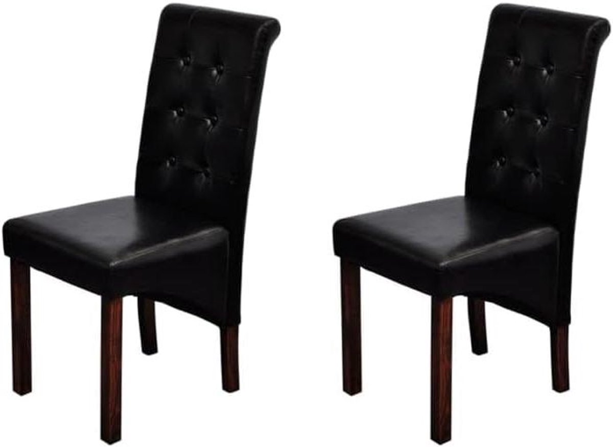 Eetstoelen set - Zwarte stoelen - Comfortabel zitten - Ergonomisch gevormd - 43x52x95 cm -