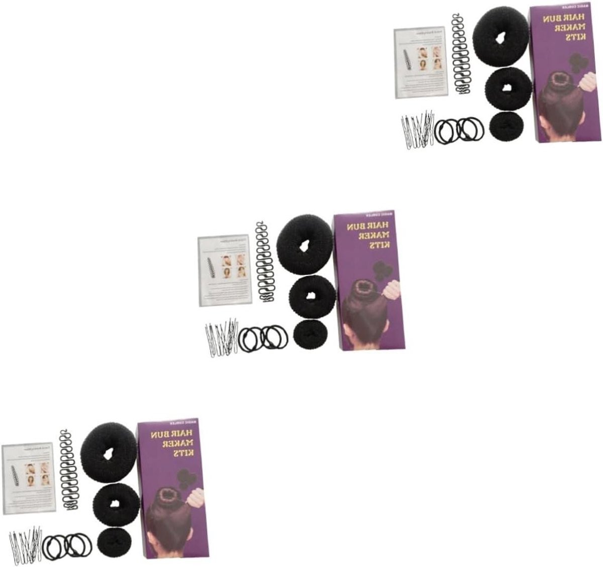 Haarstyling Set - Knotmaker Tools - Kapsels Creëren - Voor Dik En Dun Haar - 3 Sets - Zwart