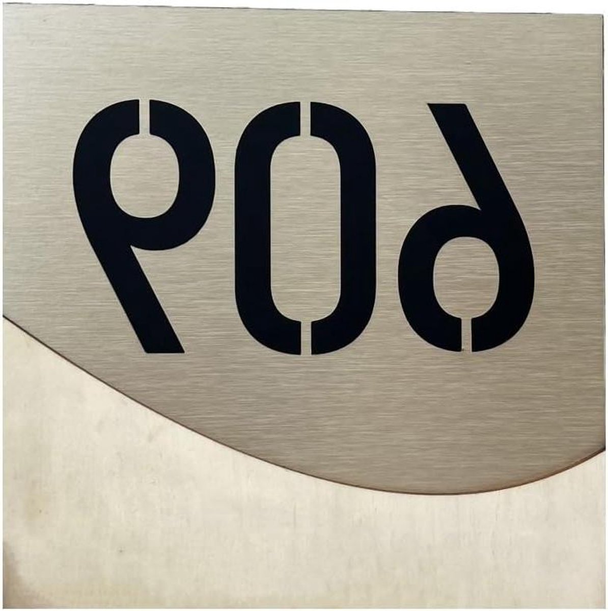 Huisnummerbord Buiten - Adres Plaquette - Huis Identificatie - Acryl Materiaal - 12x12 cm - Natuurlijk Goud