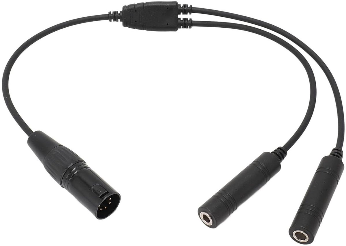 Headset Adapter - GA naar XLR - Cockpit Communicatie - Plug-and-play - Dual Plug - Zwart