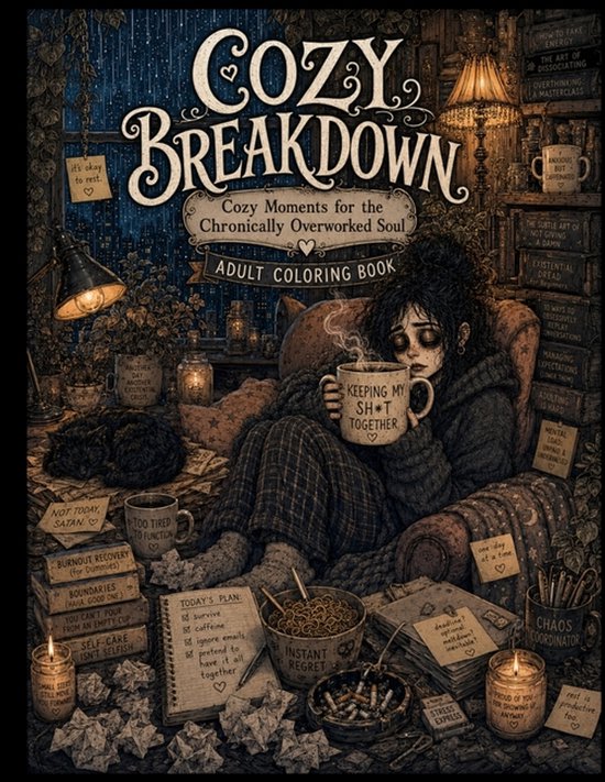 Midnight Edition: Cozy & Dark Adult Coloring Books- Cozy Bre ... - cover
