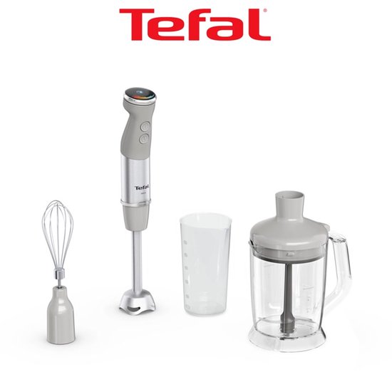 Tefal Quickchef+ HB67MB - Staafmixer - 5-in-1 XL - 1000W - Inclusief Hakmolen en Maatbeker - Zwart/RVS