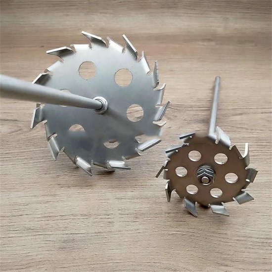 Roestvrijstalen Roerder - Dispersieschijf - Mechanisch Vermalen - Verstelbare Klemming - 150x8x500mm - Zilverkleurig — afbeelding 3
