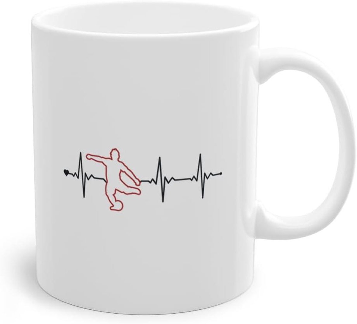 Soccer Heartbeat Voetbalgott Torjäger koffiekop | Voetbalspeler voetbalprofessionele voetbalbeker wit (02043B)