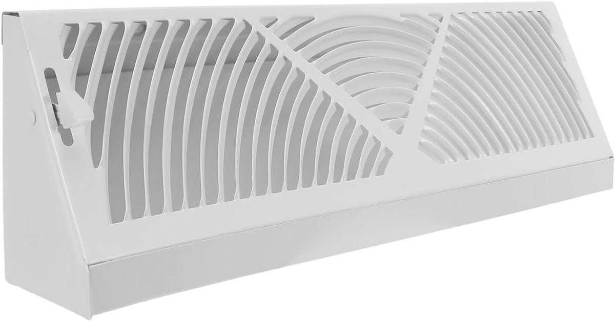 Vloerventilatiehoes - Luchtverspreider Rooster - Luchtstroom Verbeteren - Duurzaam Metalen Ontwerp - 15 x 46 inch - Wit