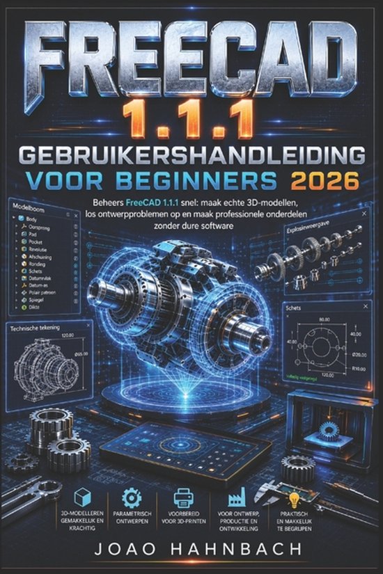 FreeCAD 1.1.1 Gebruikershandleiding voor beginners 2026 - cover