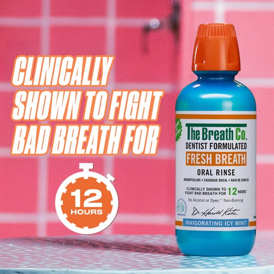 The Breath Co Mondwater - Icy - Mint - 500 ML - Tegen - Slechte Adem - Droge Mond - Ontstoken Tandvlees