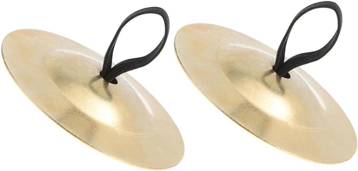 Vingerbekkens - Kleine Percussie - Muziek Maken - Met Touwtjes - 5.5 cm - Goud