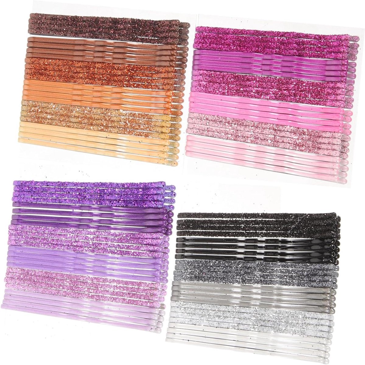 Haarclips Set - Glitter Bobby Pins - Haar Styling - Duurzaam Metaal - 96 Stuks - Gekleurd