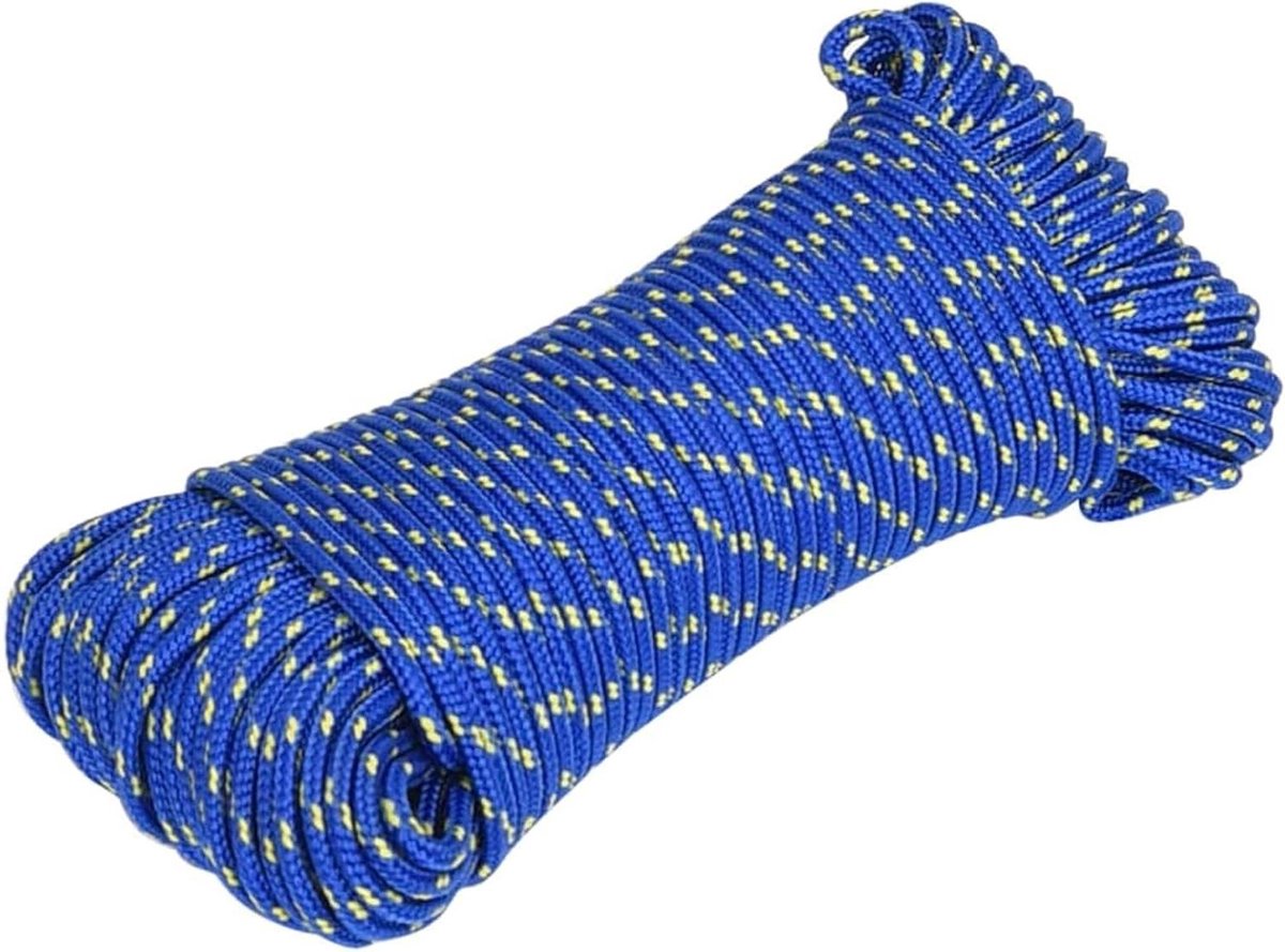 Bootstouw Polypropyleen - Vastzet Touw - Watersport Bevestiging - Weerbestendig Gevlochten - 4 mm 250 m - Blauw
