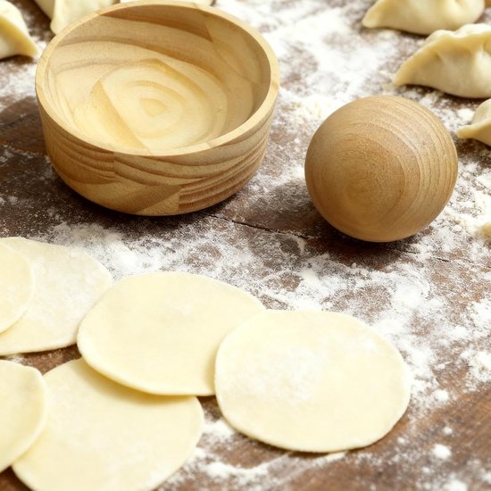 Deegverpakkingsmachine - Knedelpers - Keuken Gebruik - Massief Houten Frame - 47 cm Bal - Natuurlijk Hout — afbeelding 4