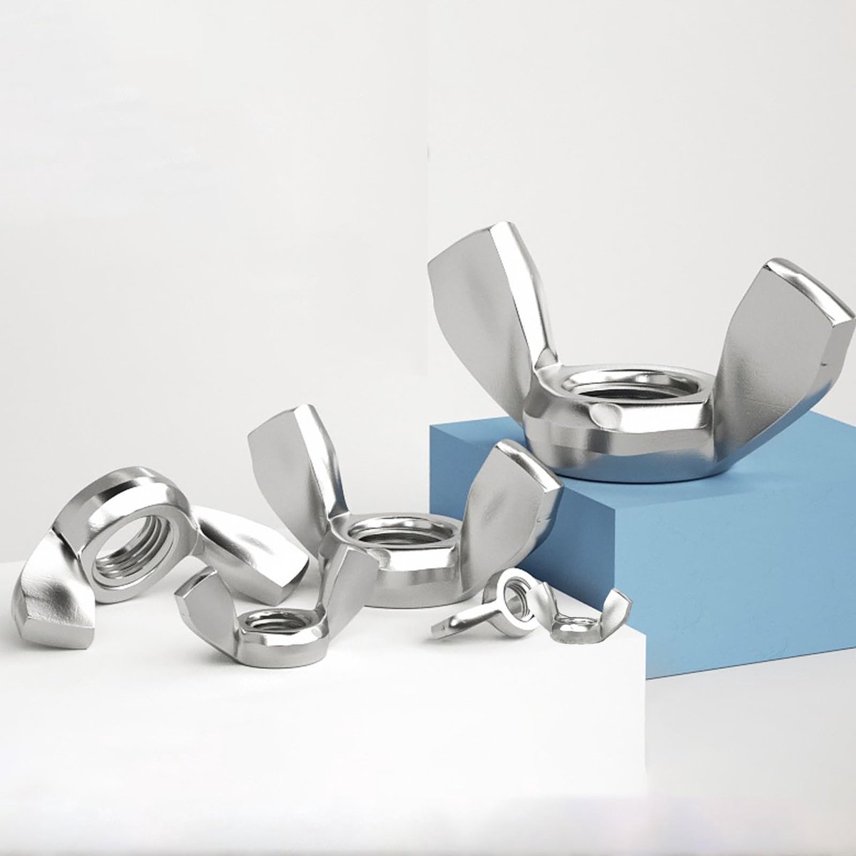 Dailygoods - Dailygoody - Vleugelmoeren Roestvrij Staal - Duurzame Bevestigingsmiddelen - Geschikt voor Doe-het-zelvers - M3 tot M10 - Corrosiebestendig - Voor Ele