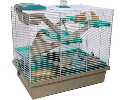 TIM® Hamsterkooi - Kooi - Knaagdierkooi - Doorschijnend - Blauwgroen - 36cm x 50cm x 45cm