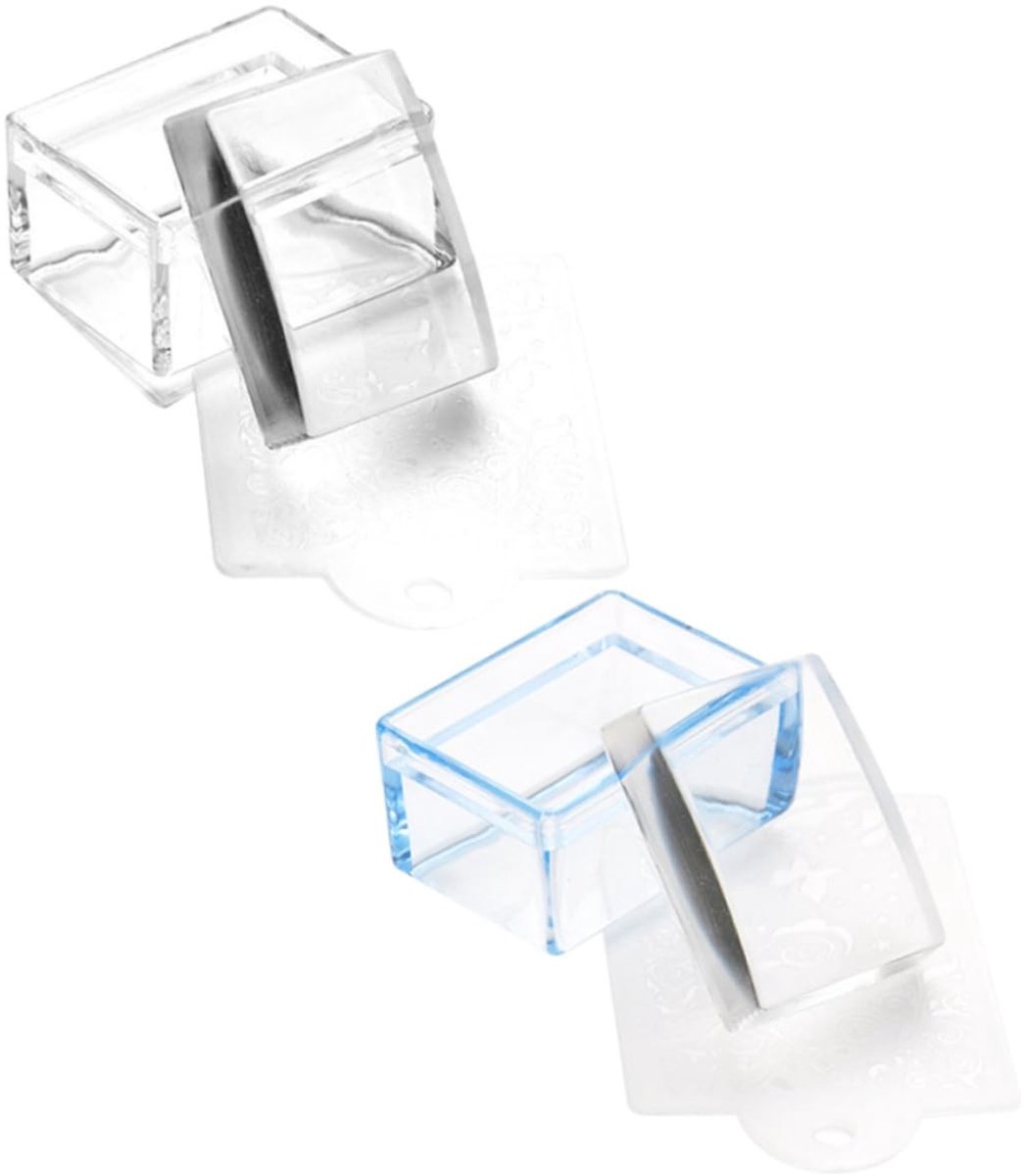 Dailygoods - Dailygoody - Nail Art Tools - Vierkante Manicure Stempels - Duurzaam en Herbruikbaar - Perfect voor Thuis en Salon - Creatieve Nagelontwerpen - 2 Stuk