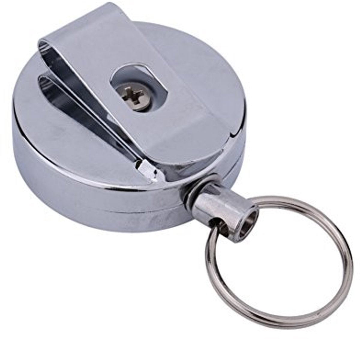 Dailygoods - Dailygoody - Sleutelhanger Riemclip - Intrekbare Trekketting - Duurzaam en Sterk - 60 cm - Sleuteldrager - Perfect voor Bergbeklimmen en Gereedschap -.