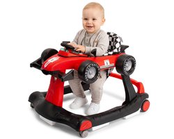sun baby Loopstoel, baby walker vanaf 6 maanden, verstelbare hoogte, geluiden, lichten, spiegels - Rood