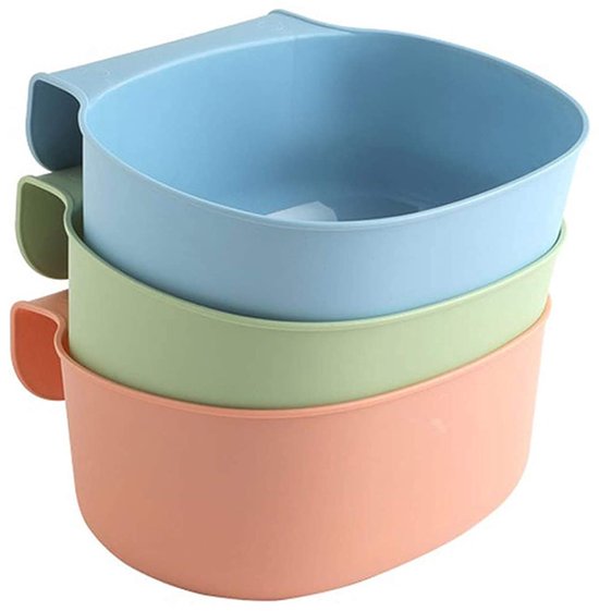 3 x Organiser voor het Afdanken van Babyspullen - Hangende Afvalbak voor Verschoontafel, Praktische Oplossing voor Rommel, Ruimtebesparend en Stijlvol in Groen, Blauw en Roze