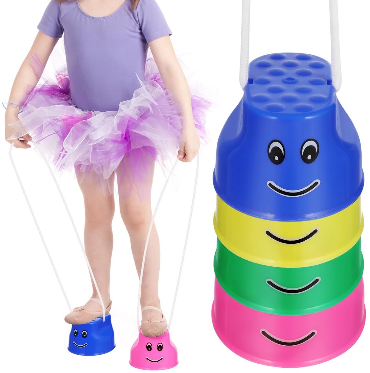 Dailygoods - Potstelten voor Kinderen, 4 Stuks Kunststof Balanceerstelten