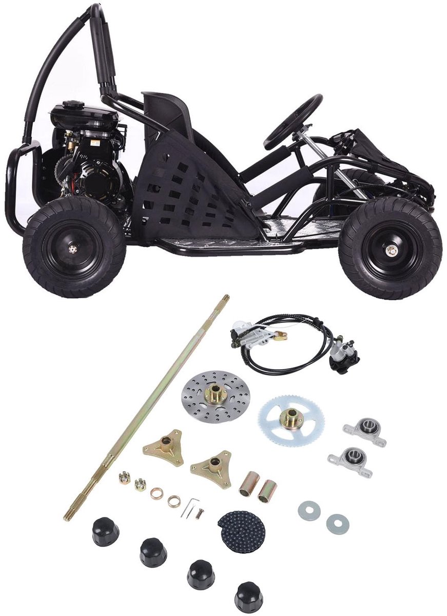 Dailygoods - Dailygoody - 29 Inch Go Kart Achteras Montageset - Vervanging voor Quads - Stevig Metaalmateriaal - Inclusief Remcomponenten - Ideaal voor Go Kar