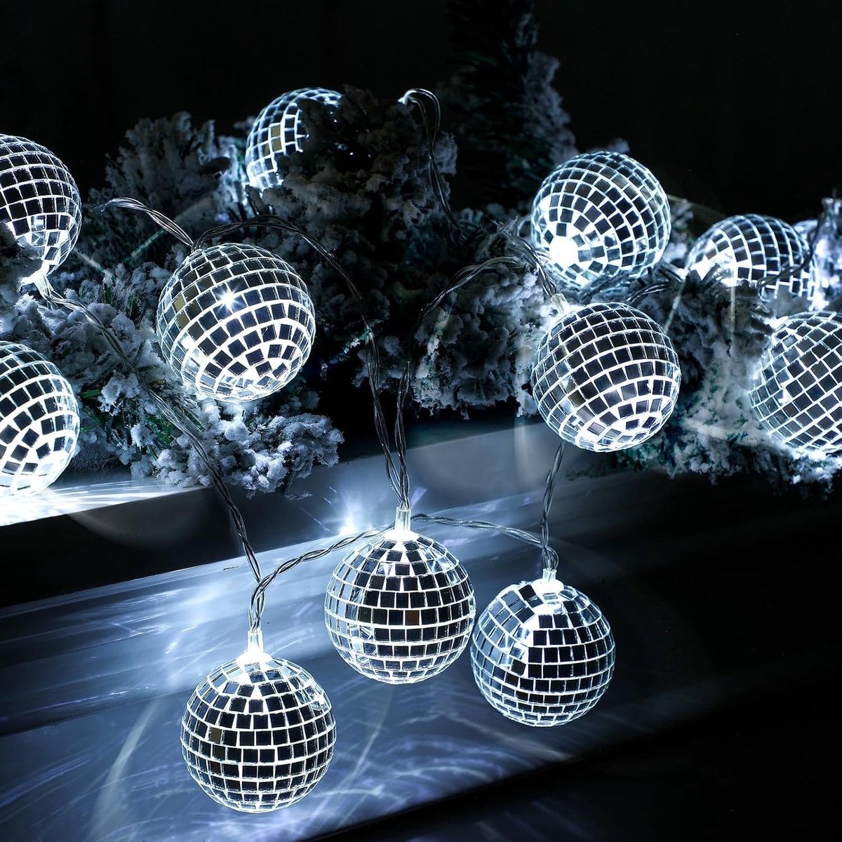 Dailygoods - Led-Lichtsnoer met Disco-Bal voor Feestverlichting en Decoratie