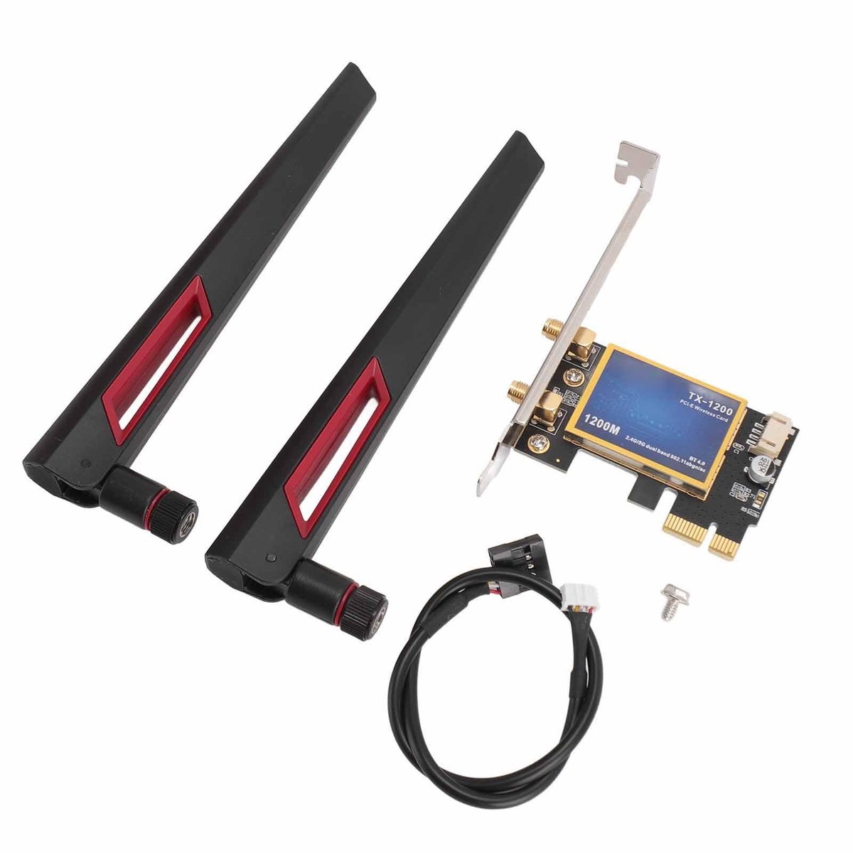 Dailygoods - Dailygoody - PCI Express X1 Draadloze netwerkkaart - Hoge snelheid - Dual-band - 1200 Mbps - Stabiele verbinding - Geschikt voor computer - 10dBi ante