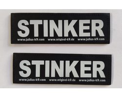 Julius-K9 Set Labels voor Powerharness - Large tekst: STINKER