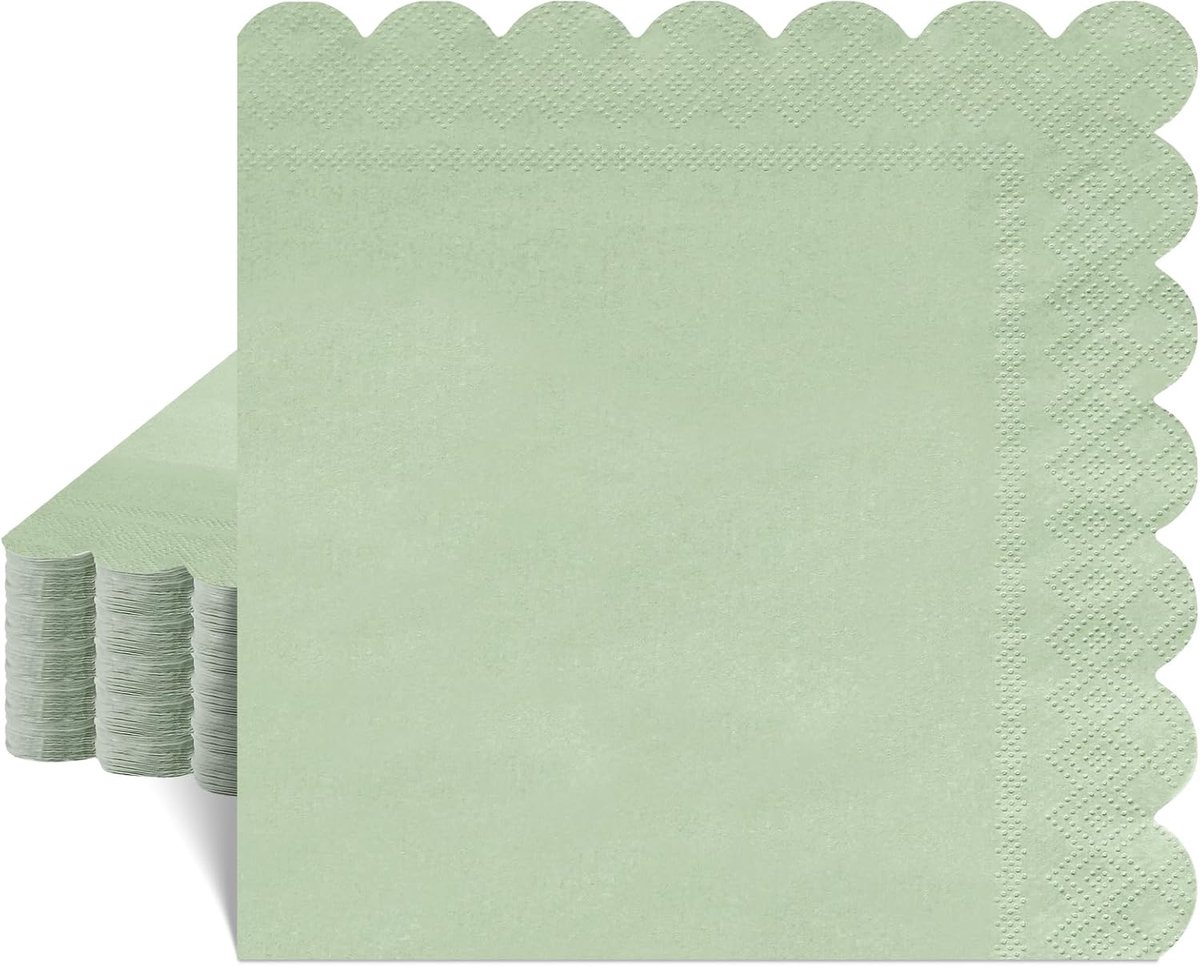 Servetten Papieren - Servetten - Tafel Servetten - Papier - Papieren Wegwerp Servetjes - Feestservetten - Voorjaar Servetten - Lunch/Diner Tafel Decoratie - 2 Laags - Lichtgroen - 33 x 33 cm - 40 Stuks - van Imperatoris