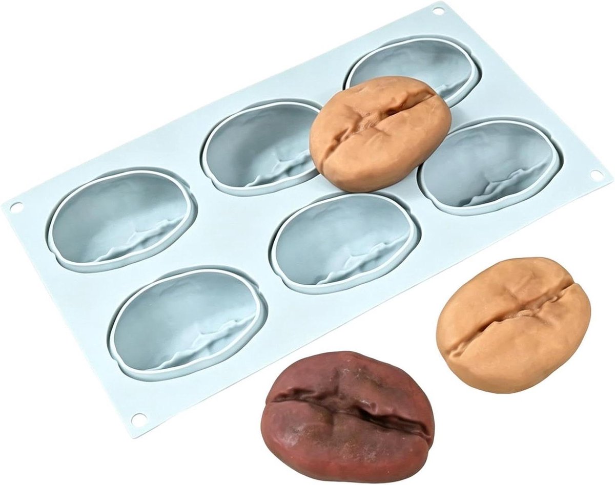 Siliconen Bakvorm - Dessert Mallen - Gebak Maken - Zes Holtes - 175 cm Breed - Bruin
