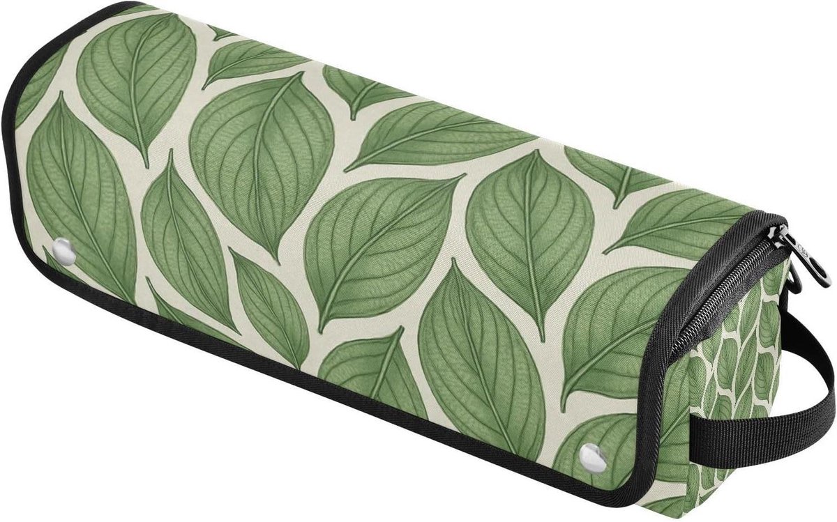 Haarstyling Tas - Reis Organizer - Styling Tools - Hittebestendige Mat - 37 x 10 x 10 cm - Groen Blad