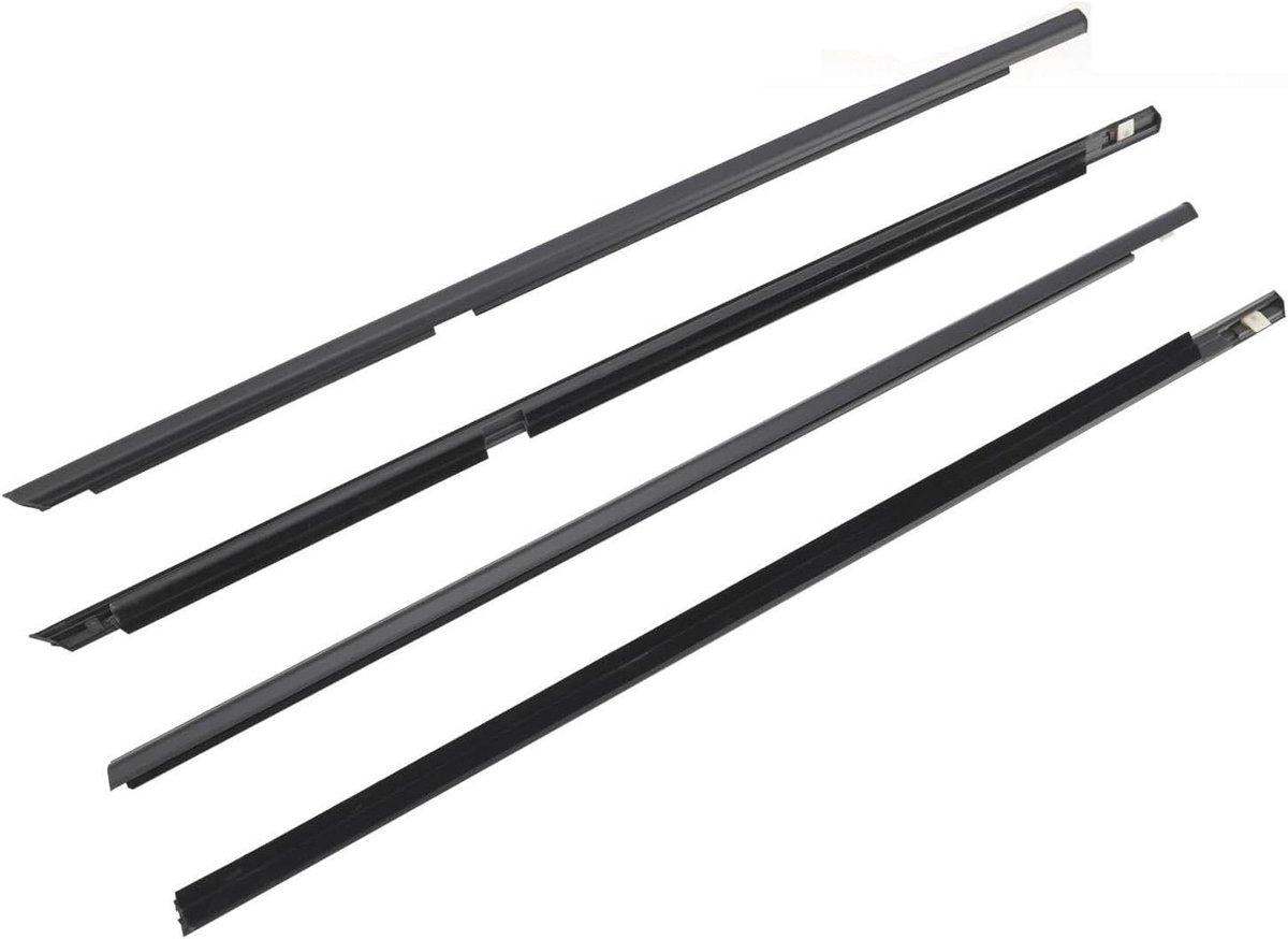 Deur Glasband - Weerstrip Set - Auto Afdichting - Rubberen Materiaal - 4 Stuks - Zwart
