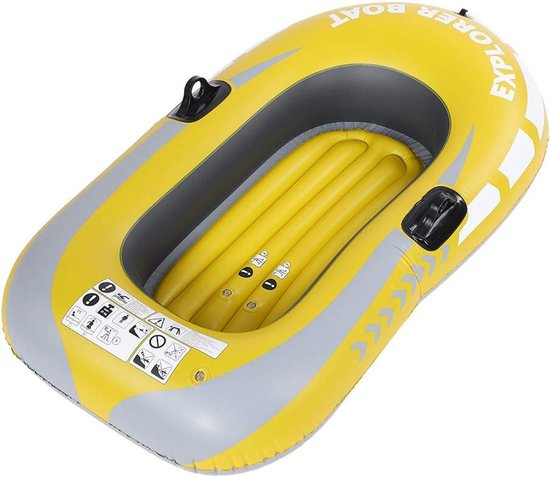 Opblaasbare Kajak - Roeiboot Kano - Waterpret Beleven - Arbeidsbesparend Peddelen - 1 Persoon - Geel — afbeelding 4