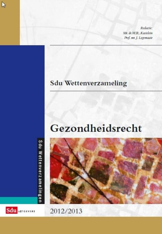 Sdu wettenverzameling gezondheidsrecht - cover