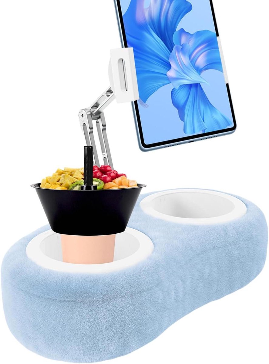Tablet Kussenhouder - Bed Houder - Comfortabel Lezen - 360 Graden Draaibaar - 47-13 Inch - Blauw